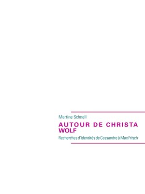 cover image of AUTOUR DE CHRISTA WOLF